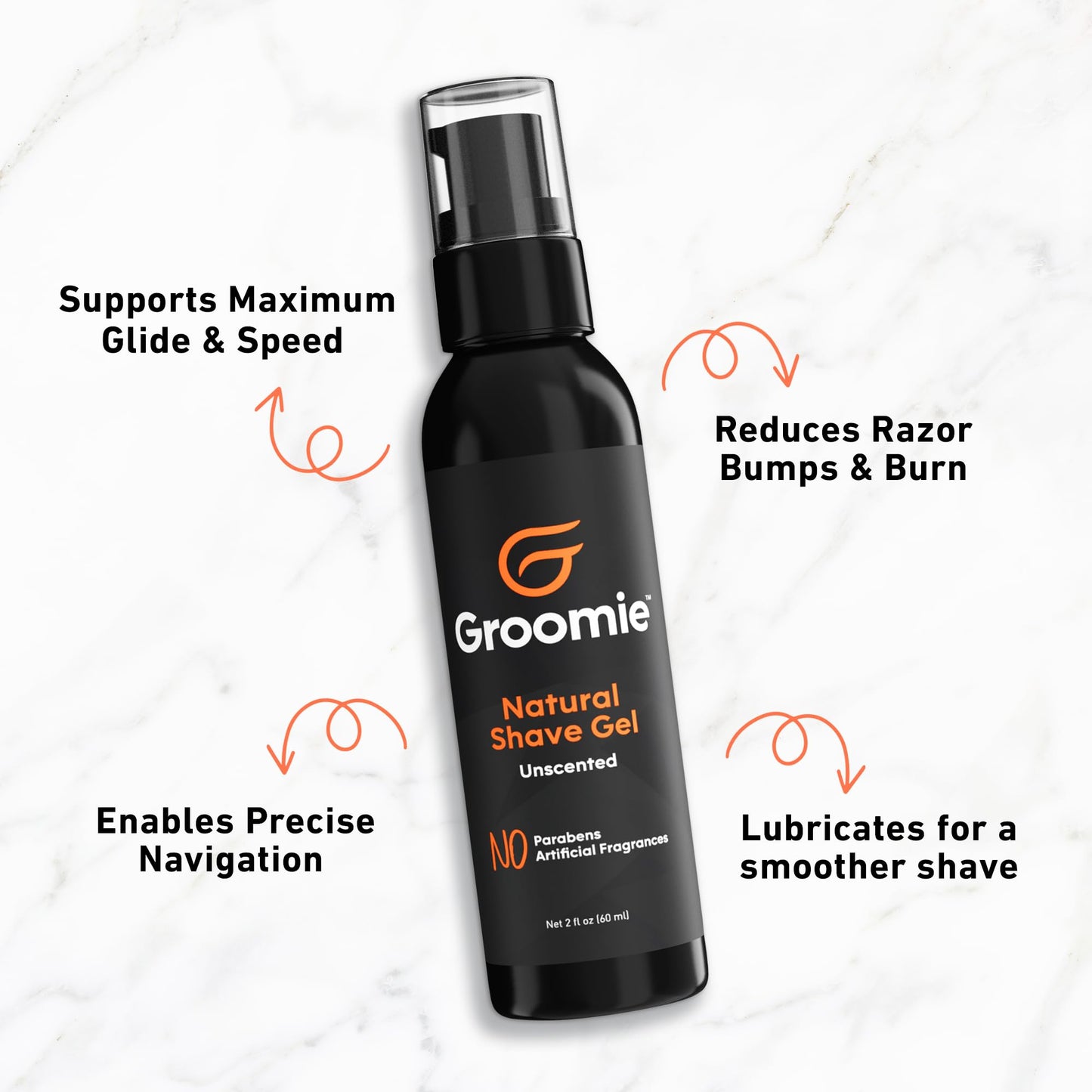 Groomie Natural Shave Gel - Aftershave Gel for Delicate Skin, Unscented Elegance for Silky-smooth Outcomes. For All Genders, Hydrate, Elevate Your Beauty and Personal Care Groomie