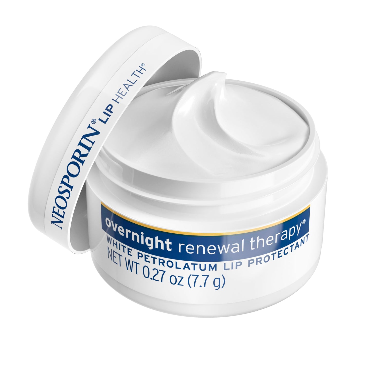 NEOSPORIN Lip Health Overnight Renewal Therapy White Petrolatum Lip Protectant, Nourishing Night Moisturizer to Repair Dry & Cracked Lips, Prevent Beauty and Personal Care Neosporin