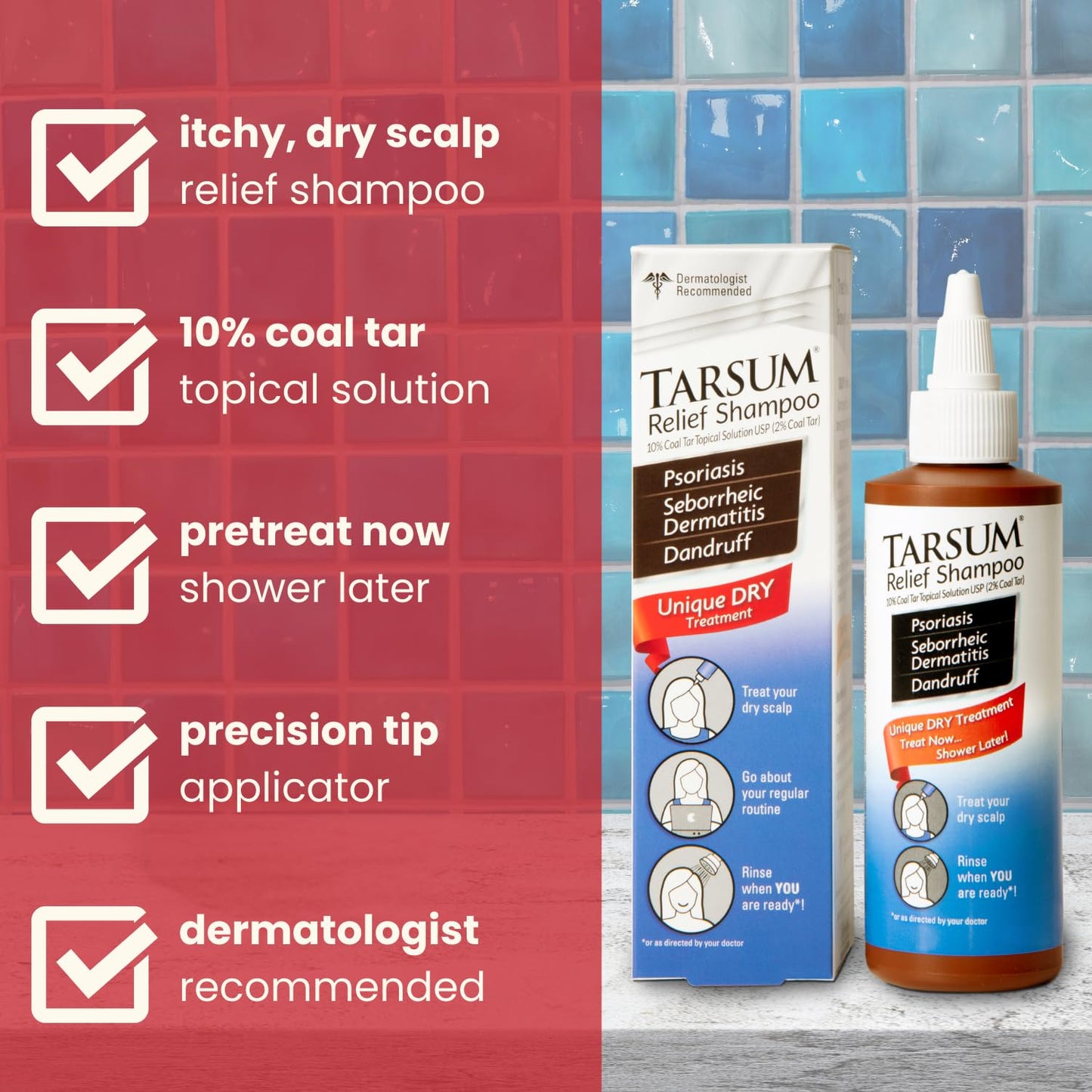 Tarsum Extra Strength Psoriasis Shampoo - Coal Tar Shampoo and Conditioner for Scalp Psoriasis, Seborrheic Dermatitis, Severe Dandruff, & Eczema Beauty & Personal Care Tarsum