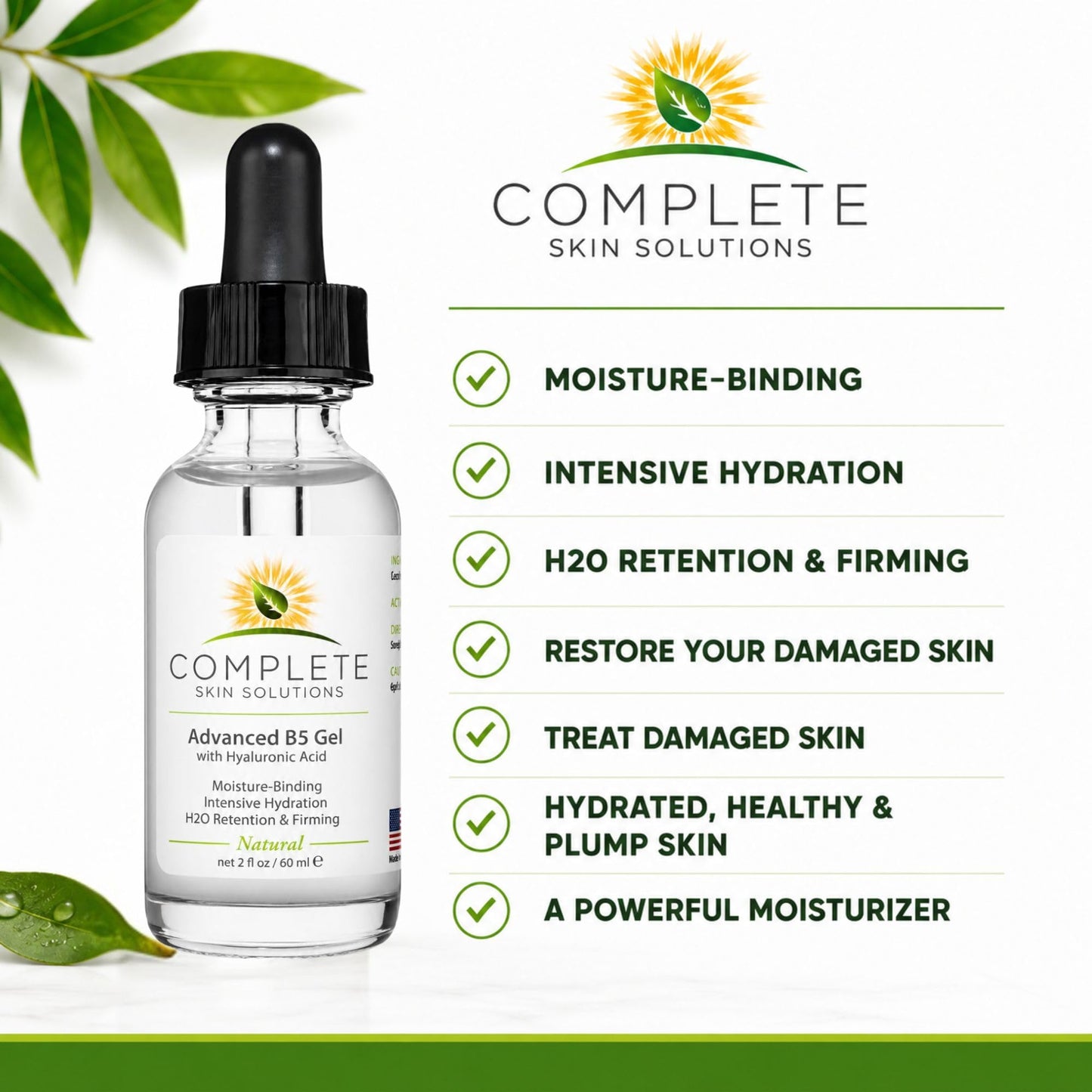 Complete Skin Solutions Advanced B5 Gel with Hyaluronic Acid 2 oz Beauty & Personal Care COMPLETE SKIN SOLUTIONS