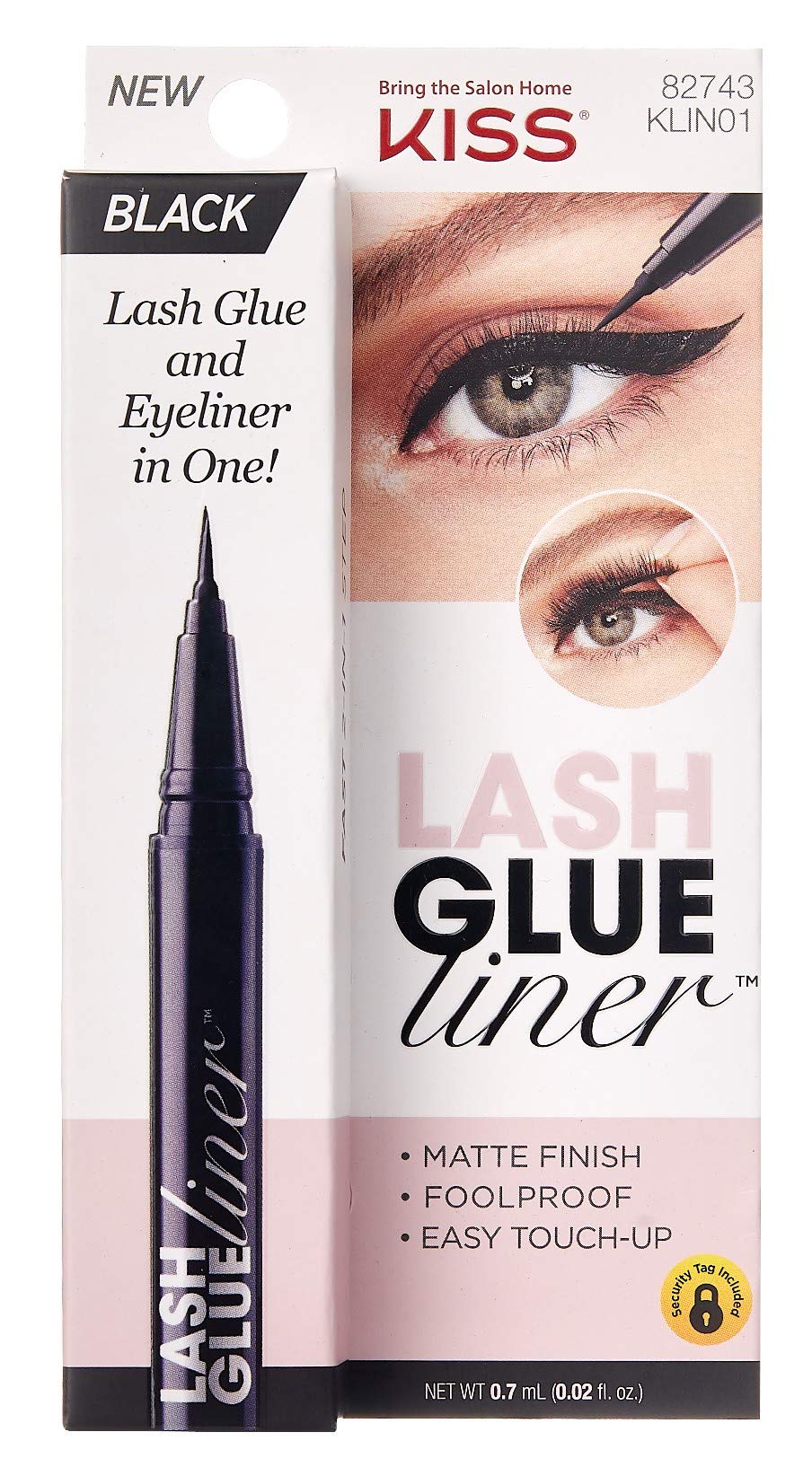 KISS Lash GLUEliner Black False Eyelash Glue, 0.7 mL (0.02 fl. oz.) Each, 3-Pack Beauty & Personal Care KISS