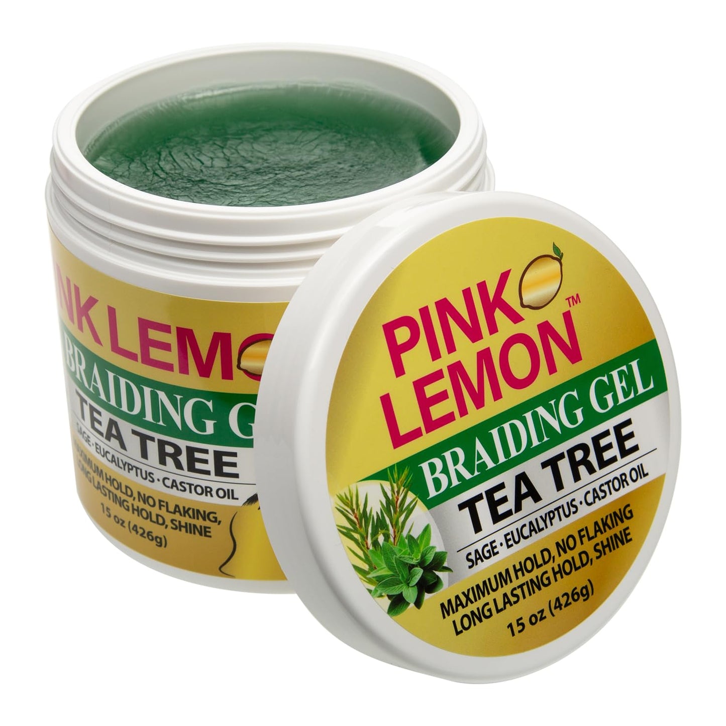 PINK LEMON Braiding Gel - Tea Tree - Maximum Hold, No Flaking, Long Lasting Hold, High Shine. For Micro, Inter, Dread, Faux, Loc, Twist, Braid, Edge Beauty & Personal Care PINK LEMON