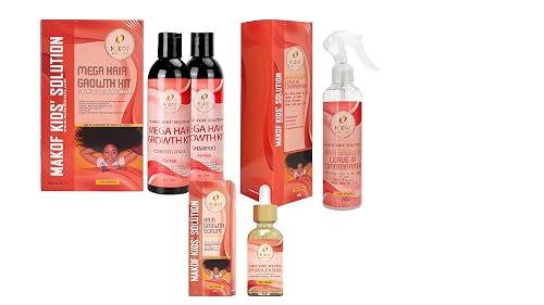 Coconut Oil Kids Curly Shampoo & Conditioner,Hair Oil, Leave in Conditioner Set- With black castor, coconut oil, rice extract - for Hair Growth Beauty & Personal Care MAKOF BEAUTY
