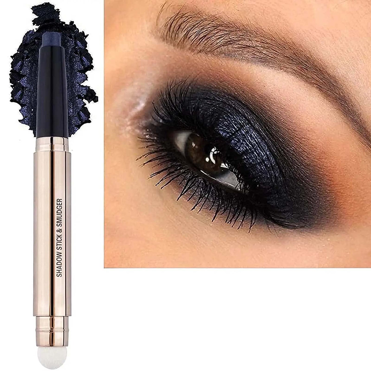Black Eyeshadow Stick, Cream Smooth Shimmer Single Eyeshadow Pencil, Hypoallergenic Waterproof Long Lasting Eye Shadow Highlighter Stick, Blue Eye Beauty & Personal Care MAY FOLTREN