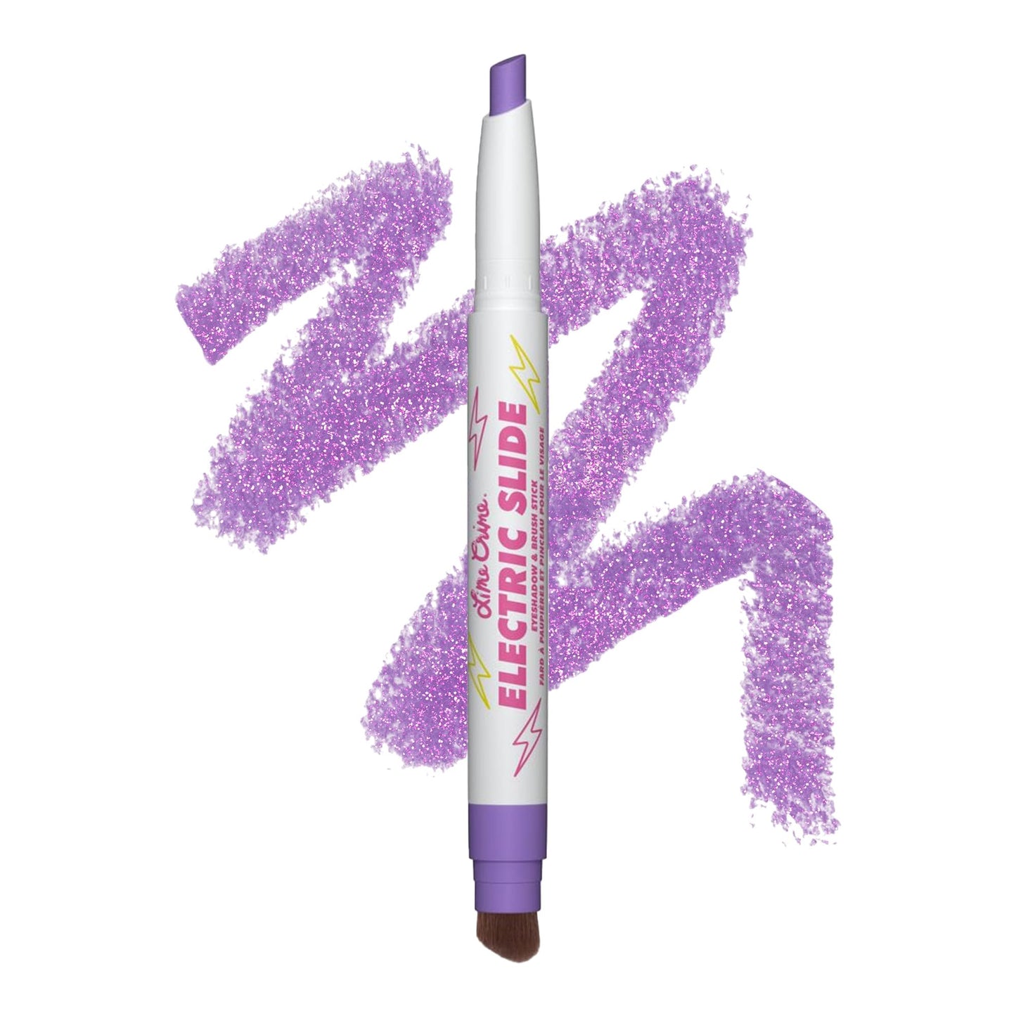 Lime Crime Electric Slide Eyeshadow & Brush Stick, LOL (Metallic Lavender) - Lightweight 2-in-1 Eyeshadow Smudge Stick with Angled Brush for Long Beauty & Personal Care Lime Crime