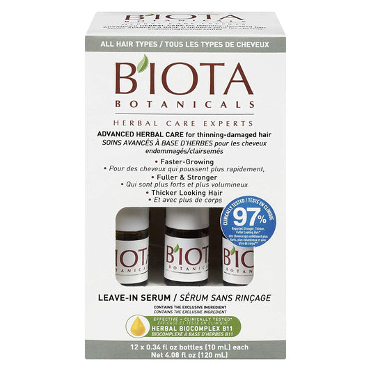 BIOTA BOTANICALS ADVANCED HERBAL CARE LEAVE-IN SERUM,12 count ,0.34 oz. Beauty & Personal Care Biota