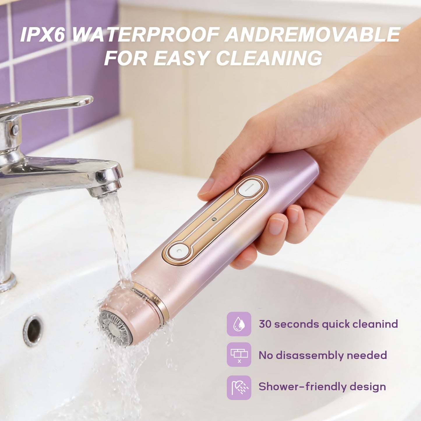 Bikini Trimmer for Women, Waterproof Electric Razors for Women with Dual Head Design,Painless Bikini Shaver & Womens Electric Razor for Face & Body Beauty and Personal Care wurgocy