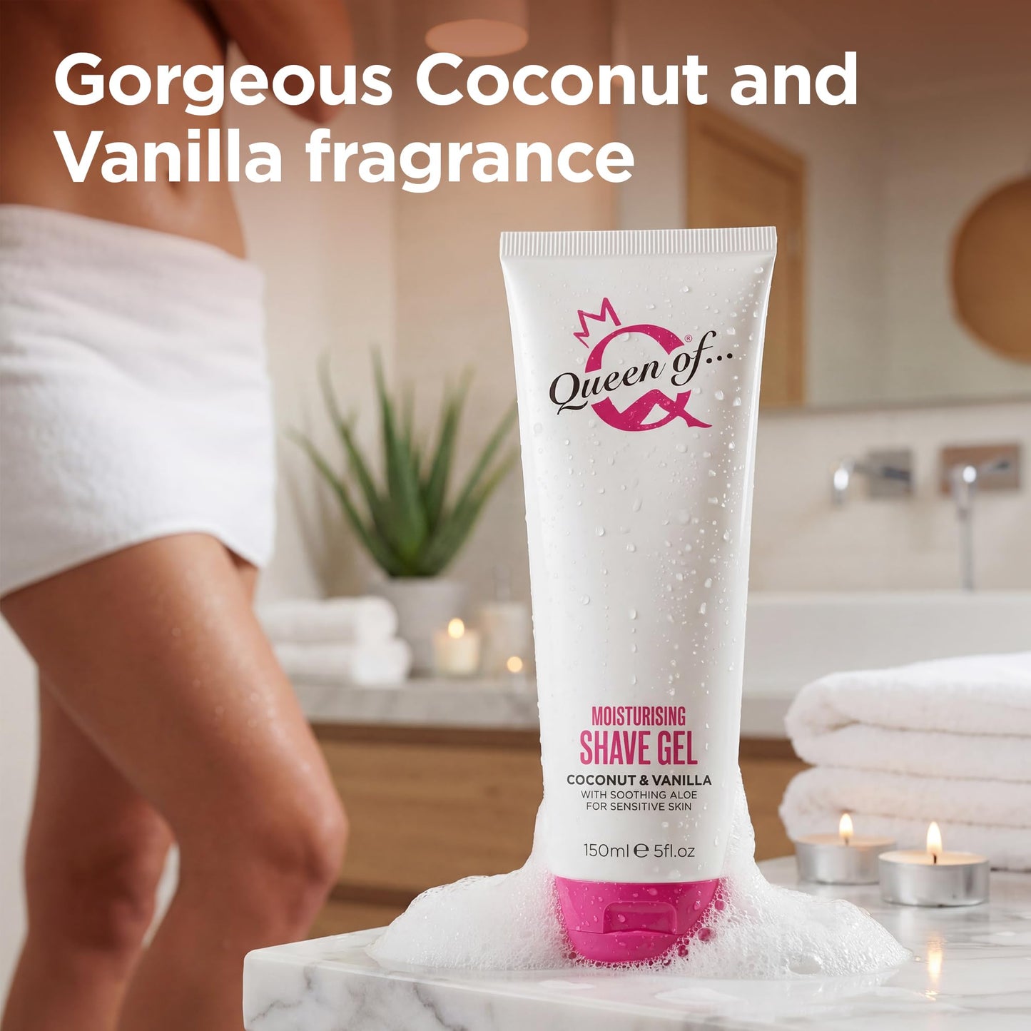 Queen of Ooh la la! Moisturising Women’s Shave Gel for Sensitive Skin, Low Foam Precision Shaving Cream for Legs, Underarms & Bikini, Coconut Beauty and Personal Care QuEeN of