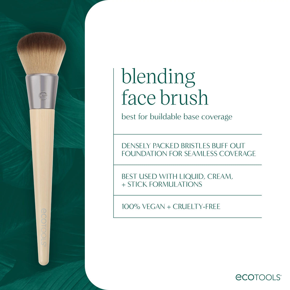 EcoTools Blending Face Makeup Brush for Foundation & Blush, 1 Count