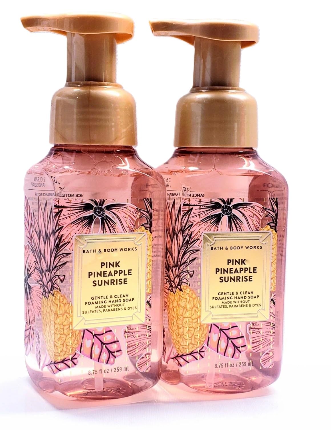 Bath and Body Works Gentle and Clean Foaming Hand Soap 8.75 oz each - Pack of 2 (Pink Pineapple Sunrise) Beauty & Personal Care Bath & Body Works