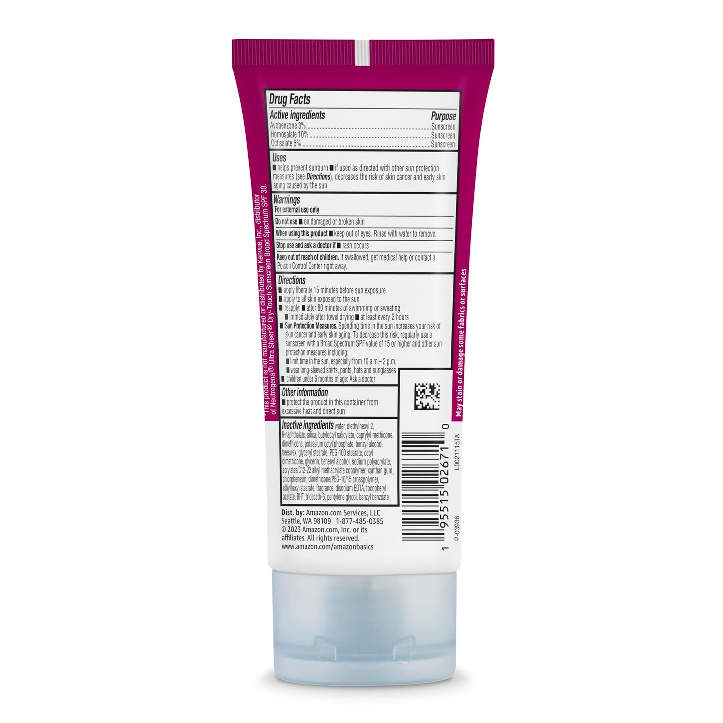 Amazon Basics Sheer Face Sunscreen SPF 30, UVA/UVB Protection, Water Resistant (80min), Formulated without Octinoxate & Oxybenzone, 3 fl oz (Pack Beauty & Personal Care Amazon Brand - Solimo