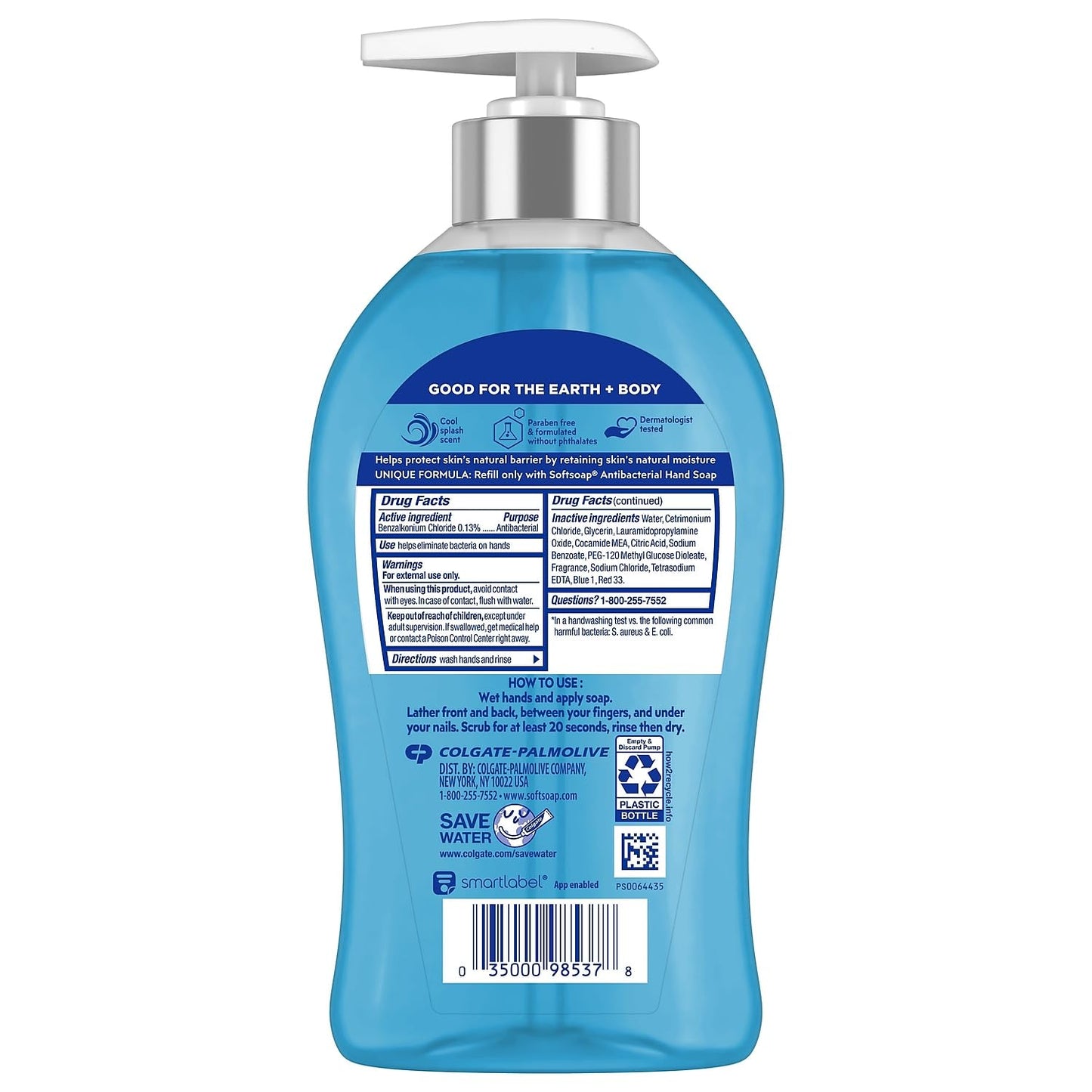Softsoap Antibacterial Liquid Hand Soap Pump, Clean & Protect, Cool Splash - 11.25 Fl. Oz Beauty & Personal Care Softsoap