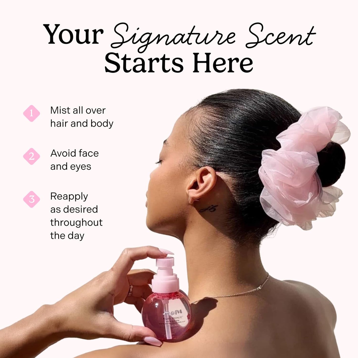 Mane Fruity Floral Hair and Body Mist - Lychee, Rose + Vanilla Body Spray & Hair Perfume - Hydrating & Non-Sticky Formula - Layerable Travel Size Beauty & Personal Care Mane