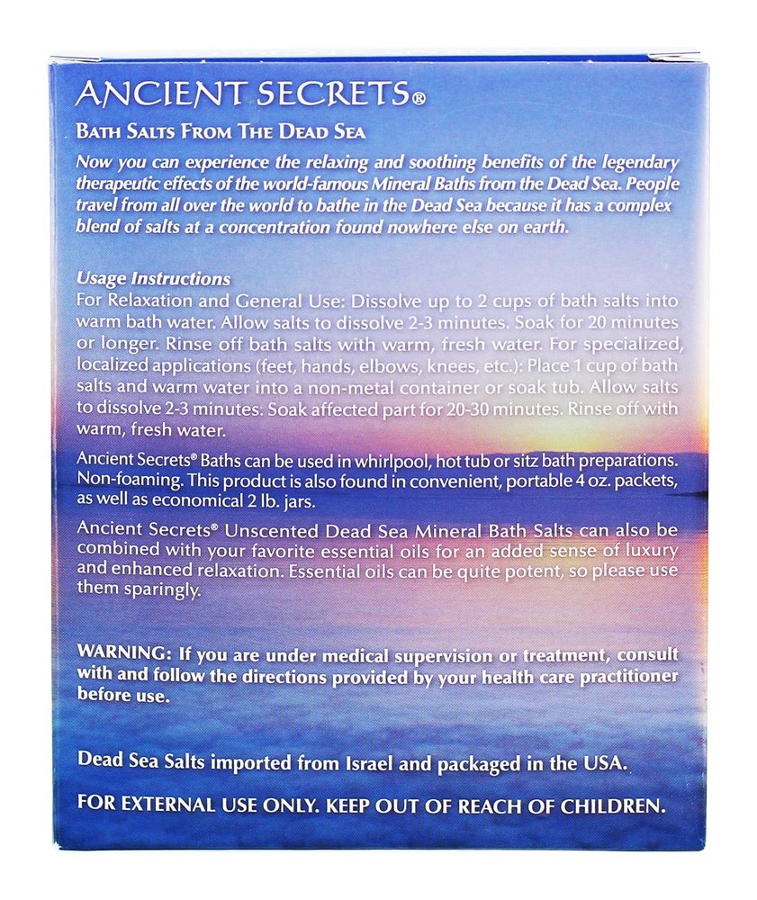 ANCIENT SECRETS Bath Salts from The Dead Sea, Unscented, 16 Ounce Beauty and Personal Care ANCIENT SECRETS