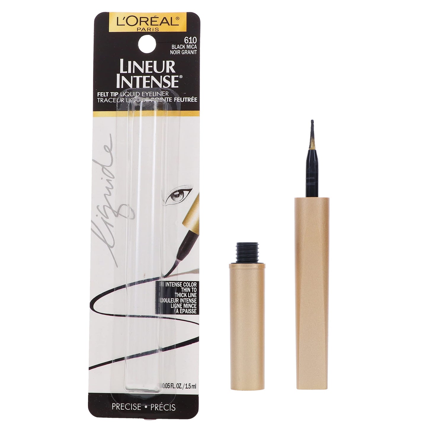 L’Oreal ParisLineur Intense Felt Tip Liquid Eyeliner, Black Mica [610], 0.05 oz (Pack of 2) Beauty & Personal Care L'Oreal Paris