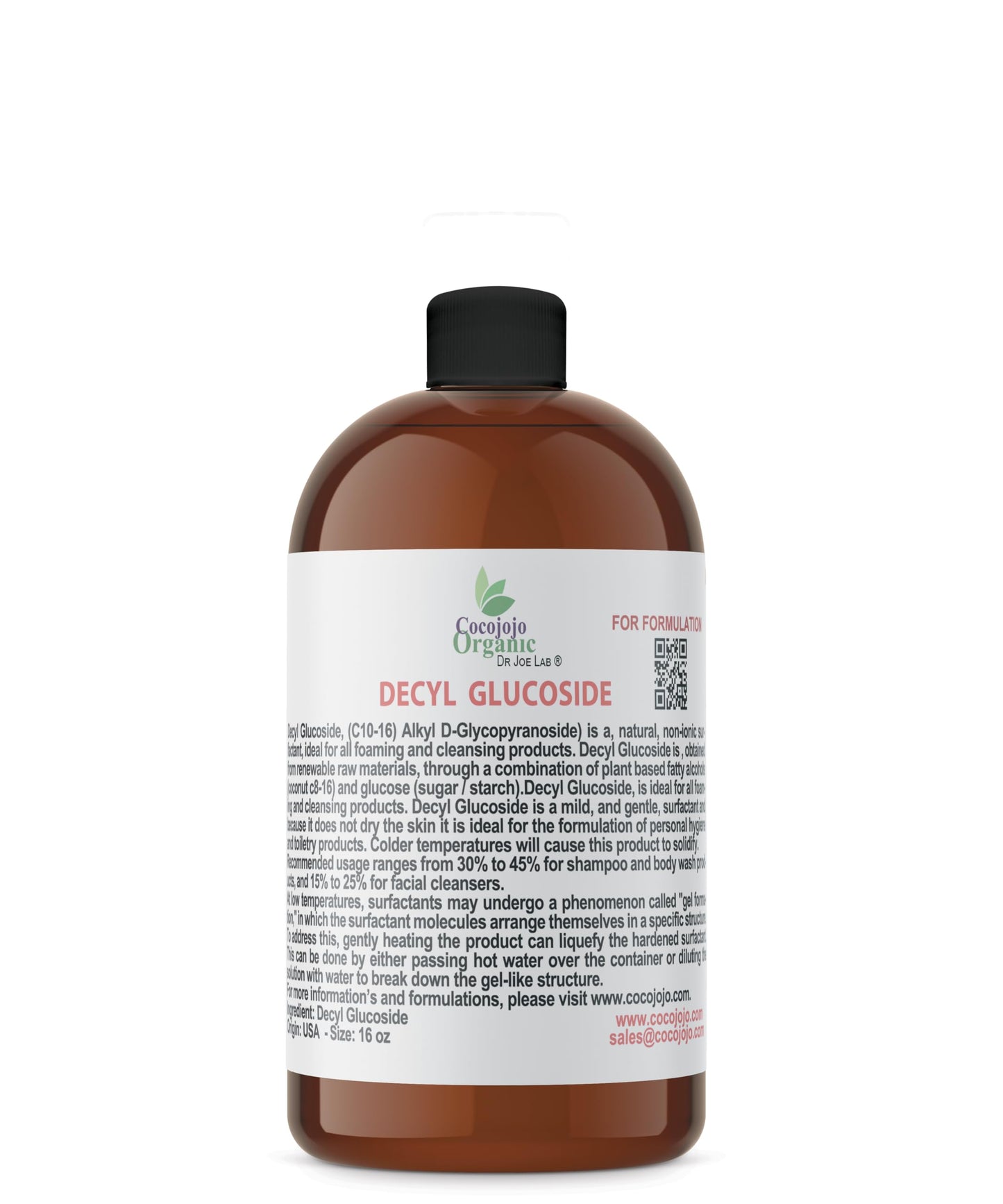 Dr Joe Lab Decyl Glucoside Natural Surfactant - Surfactants for Soap Making, Lauryl Glucoside, DIY Shower Gel, Skin Care, Body and Face Wash, Plant Beauty & Personal Care Dr Joe Lab