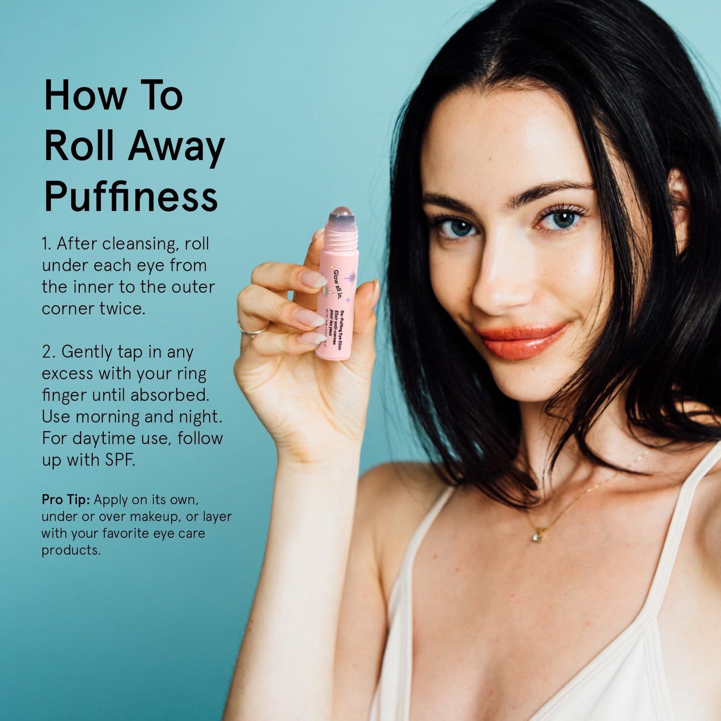 grace & stella Under Eye Brightener Roller - Airplane Travel Essentials - Travel Size Toiletries - Retinol & Caffeine Eye Serum for Puffiness, Dark Beauty & Personal Care grace & stella