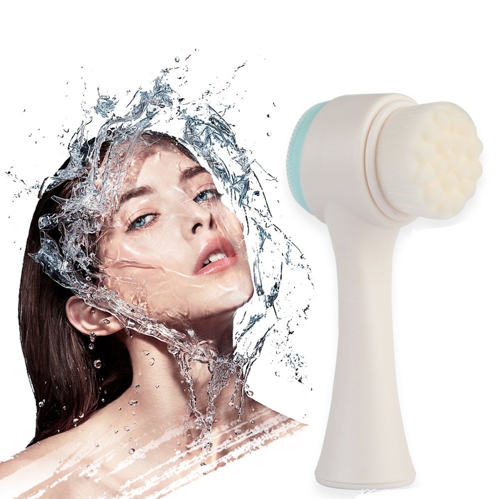 2 in 1 Face Brush - Double Sided Facial Cleansing Brush with Silicone Cleansing Side and Soft Bristles for Washing, Exfoliating and Massaging Your Beauty & Personal Care Semilyn