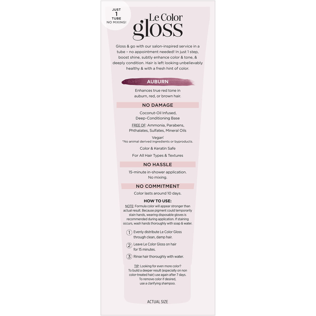 L’Oréal Paris Le Color One Step Toning Hair Gloss, Auburn, 4 Ounce Beauty & Personal Care L'Oreal Paris
