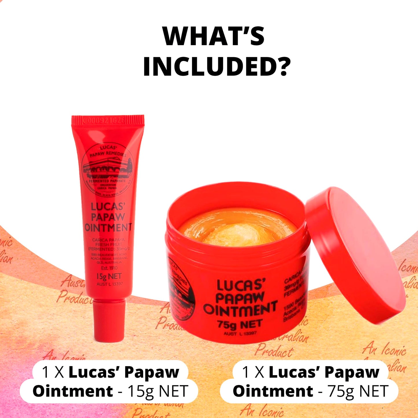 Lucas Papaw Ointment 75g Jar and 15g Tube with Lip Applicator - Fermented Papaya Skin Balm, Multipurpose Ointment, Made in Australia Beauty and Personal Care Lucas Papaw