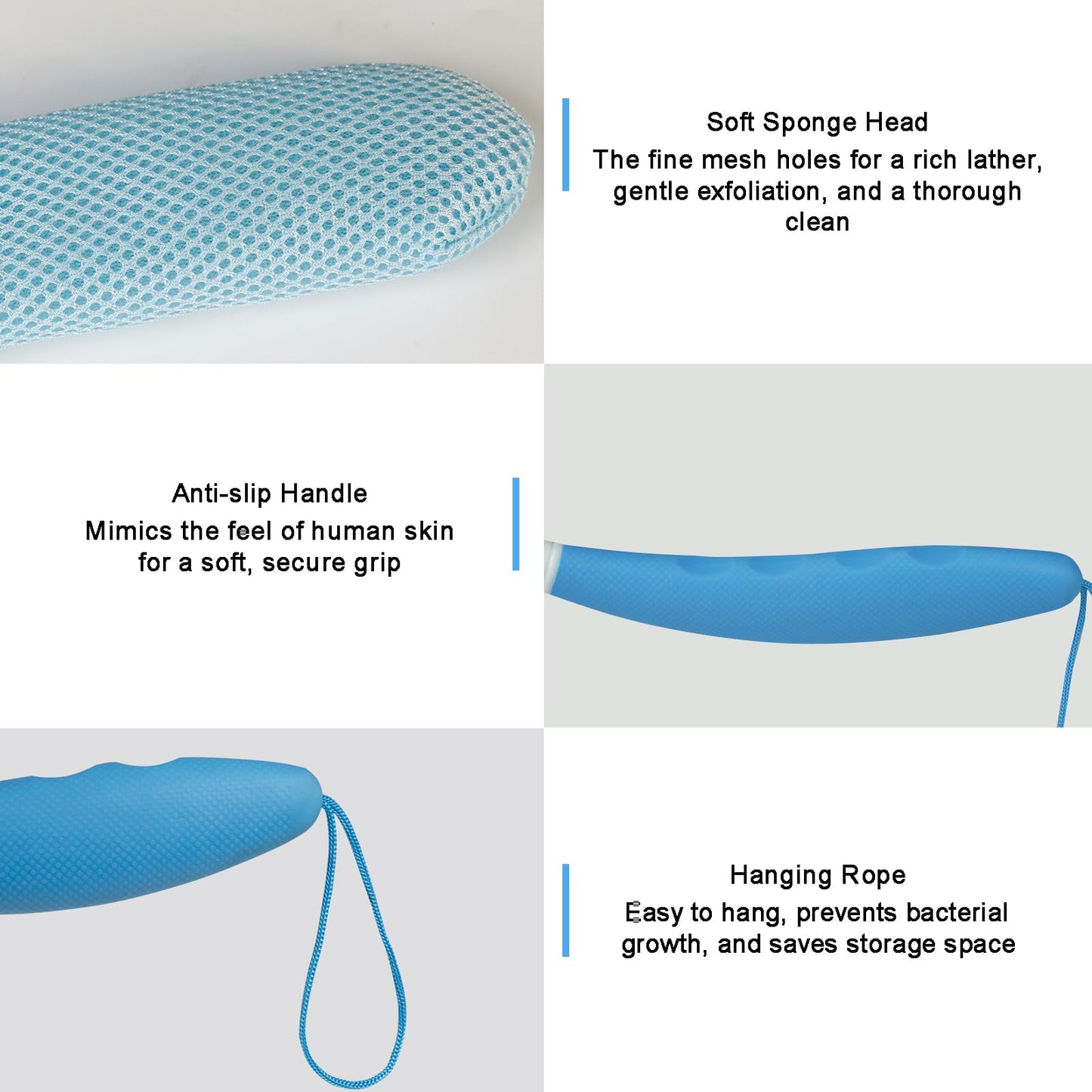 Leetye Mei Long Handled Shower Brush, Non-Slip Long Handle Bath Brush, Back Body Brush Gentle Exfoliating and Lather Well Deep Cleansing Long-Lasting Beauty & Personal Care Leetye Mei