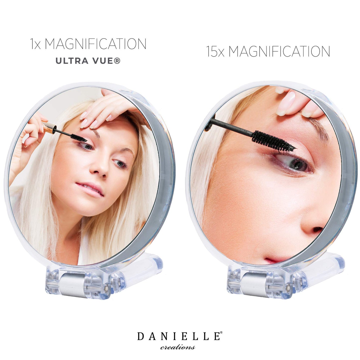 Danielle Magnification Folding Makeup Mirror 15X, Acrylic Beauty & Personal Care DC DANIELLE