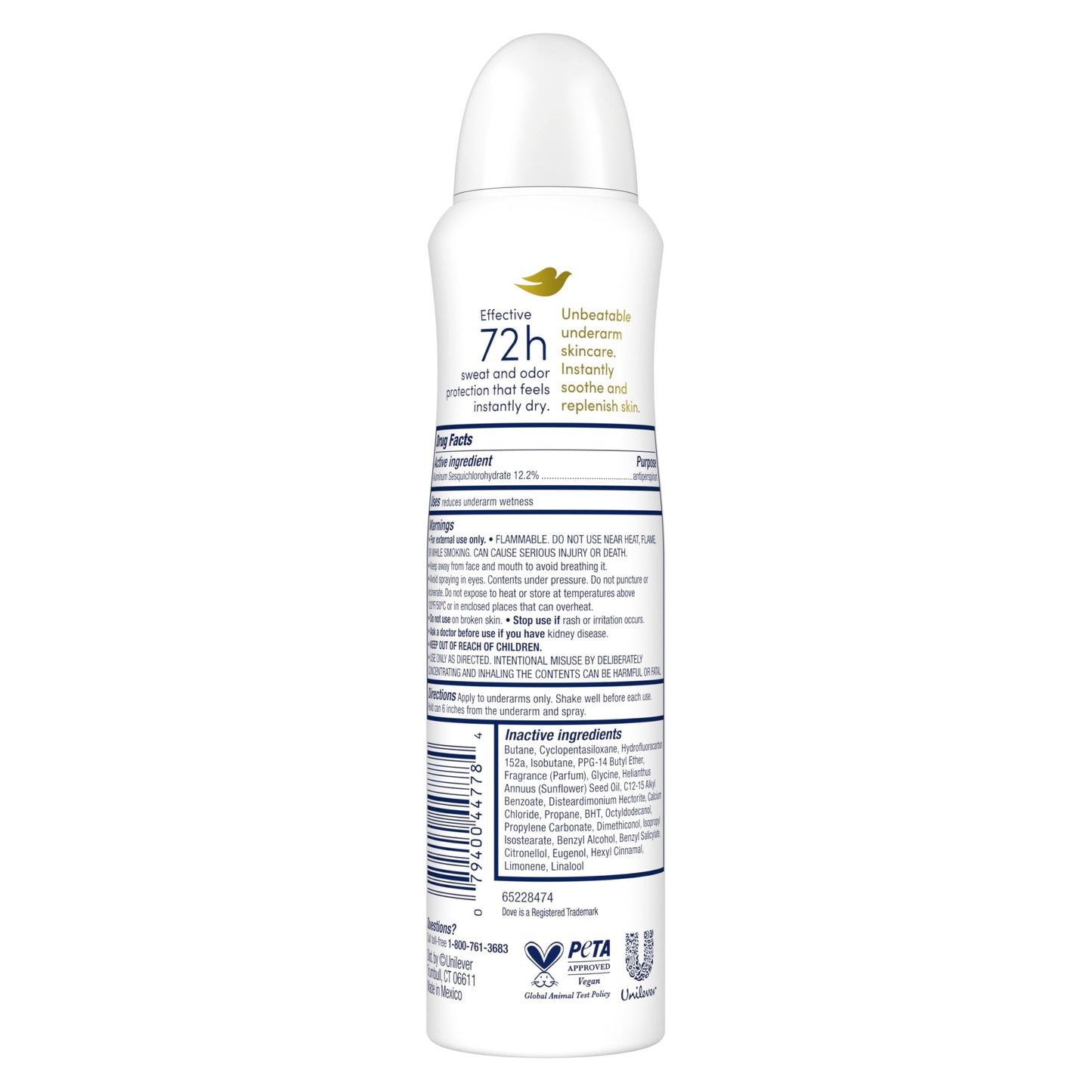 Dove Antiperspirant Deodorant Sheer Cool Invisible Dry Spray 3.8 oz (Pack of 4) Beauty and Personal Care Dove