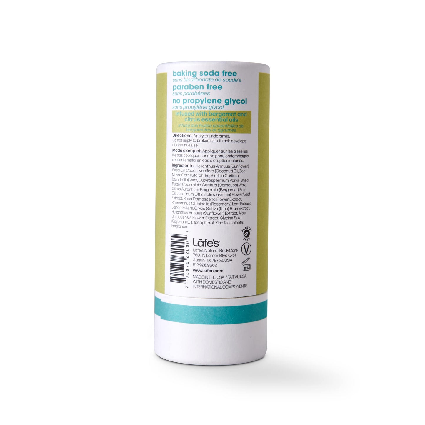 Lafe's Natural Deodorant - 2.25oz Plastic Free Natural Deodorant Stick in Paper Packaging - Aluminum, Paraben and Baking Soda Free with 24-Hour Beauty and Personal Care Lafe's
