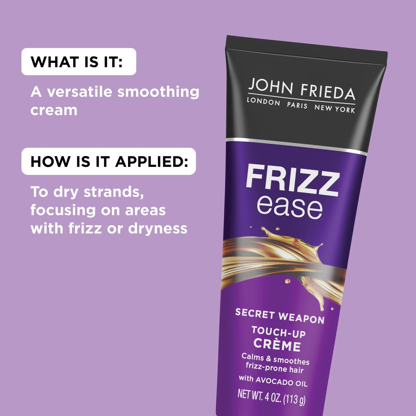 Frizz-Ease Style Creme Size 4z John Frieda Frizz-Ease Secret Weapon Flawless Finishing Cream Beauty & Personal Care John Frieda