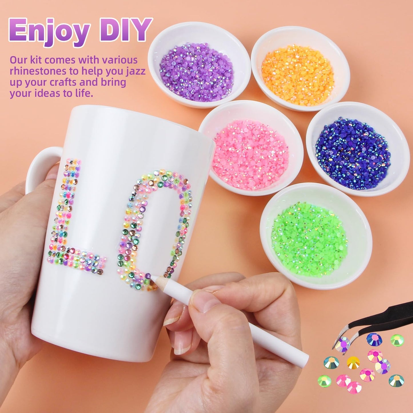 50000Pcs 40 Colors Resin Jelly Rhinestones for Bedazzling, 3mm Multicolor Flatback Gems for Crafting, Bedazzler Kit with 3Pcs 10ml B7000 Glue Beauty and Personal Care HRLbrc