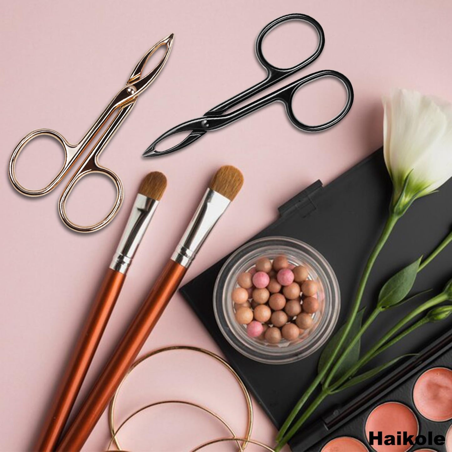 Haikole Tweezers for Women Facial hair 3 Pieces Eyebrow Tweezers,Scissor Tweezer for Remover Facial Hair Eyebrows Care Wig Plucking,Scissor Handle Beauty and Personal Care Haikole