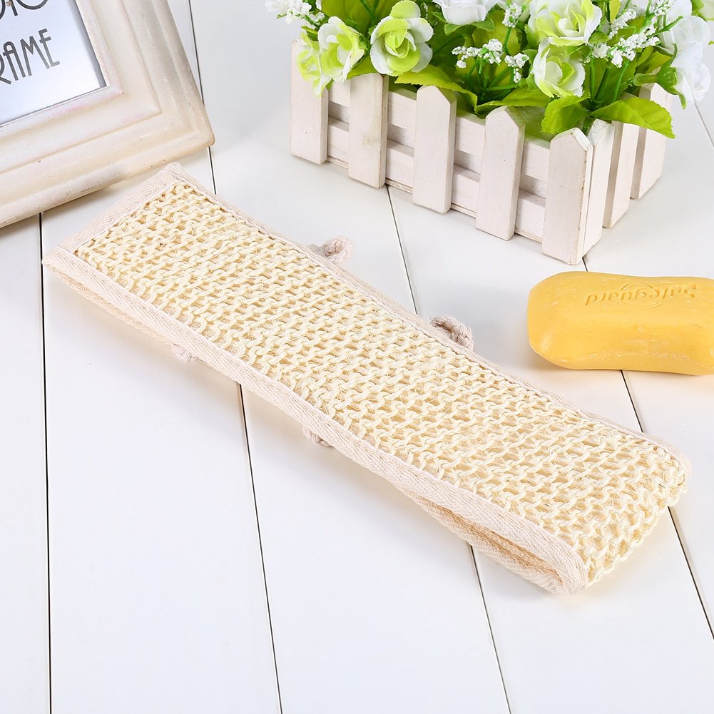 Loofah Back Scrubber Strap, Bath Wash Exfoliating Strap for Shower Massage Sponge Body Back Washer for Men and Women, Skin Care Bathing Accessories Beauty and Personal Care FILFEEL