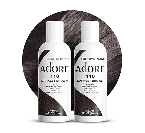 Adore Semi Permanent Hair Color (110 Darkest Brown) (2 Pack) | Vegan & Cruelty-Free Brown Hair Dye | No Ammonia, No Peroxide, No Alcohol | 4 Fl Oz Beauty & Personal Care Adore