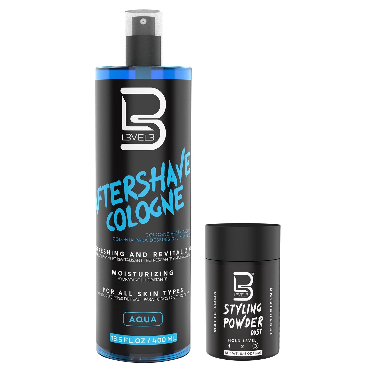 L3 Level 3 After Shave Spray Cologne - Softens Skin - Refreshes and Relieves Face and Skin - Styling Powder Included (Aqua) Beauty and Personal Care L3