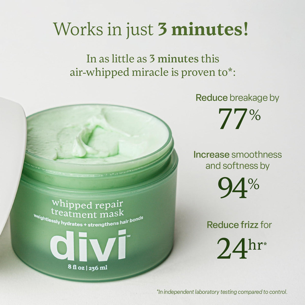 divi Whipped Repair Treatment Mask | Dry, Damaged, Color-Treated Hair | 8 oz