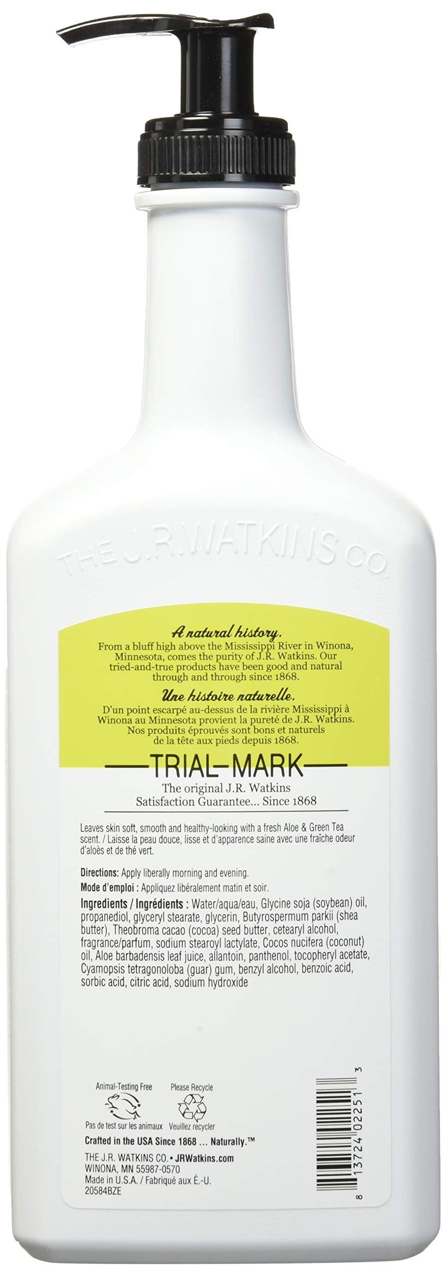 Atkins Jr Watkins Aloe and Green Tea Daily Moisturizing Lotion, 18 Ounce Beauty & Personal Care J.R. Watkins