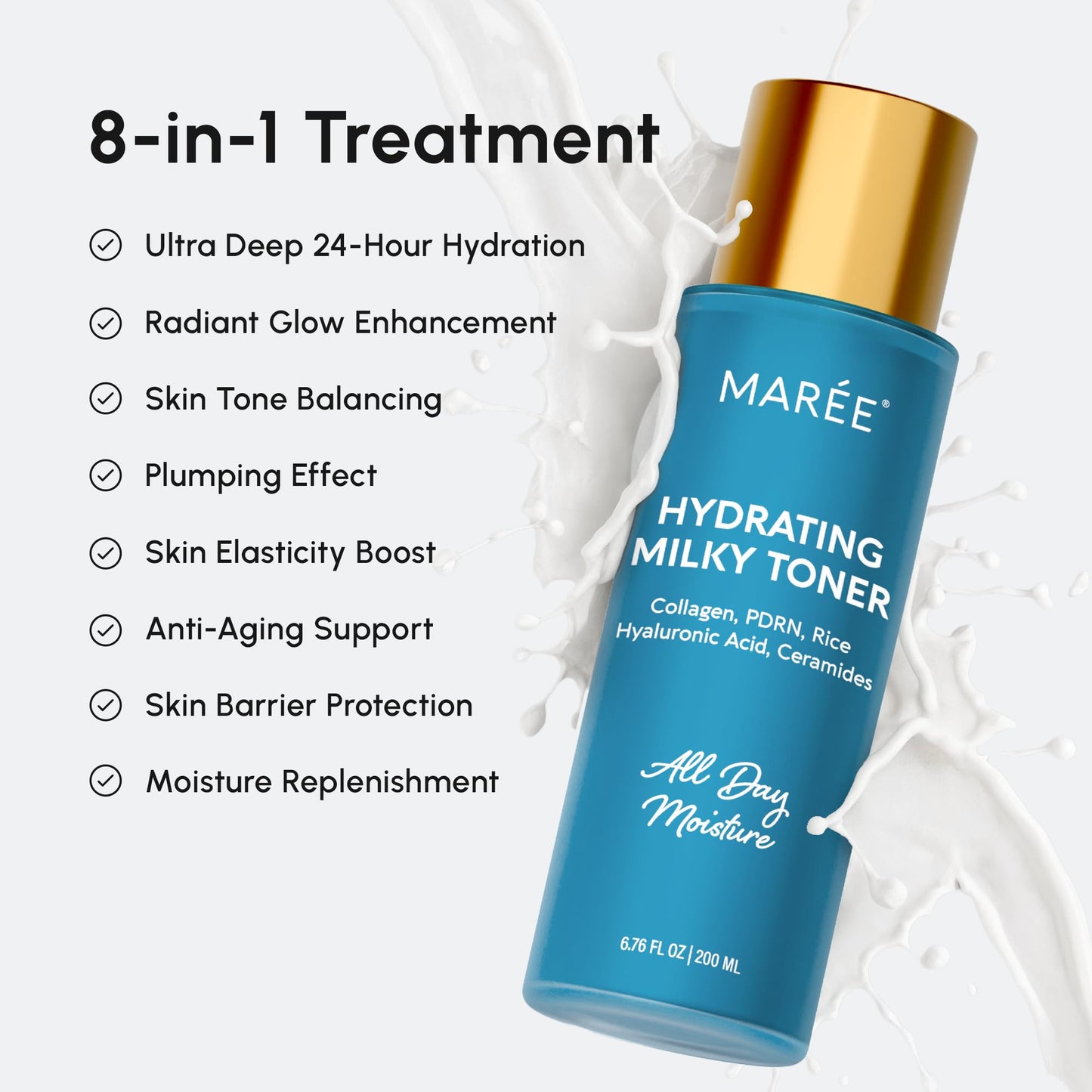 MAREE Hydrating Milky Toner for Face - Rice Toner with Niacinamide & Collagen - Skin Barrier Repair Hydrating Toners for Face - Milk Toners Essence Beauty and Personal Care MAREE