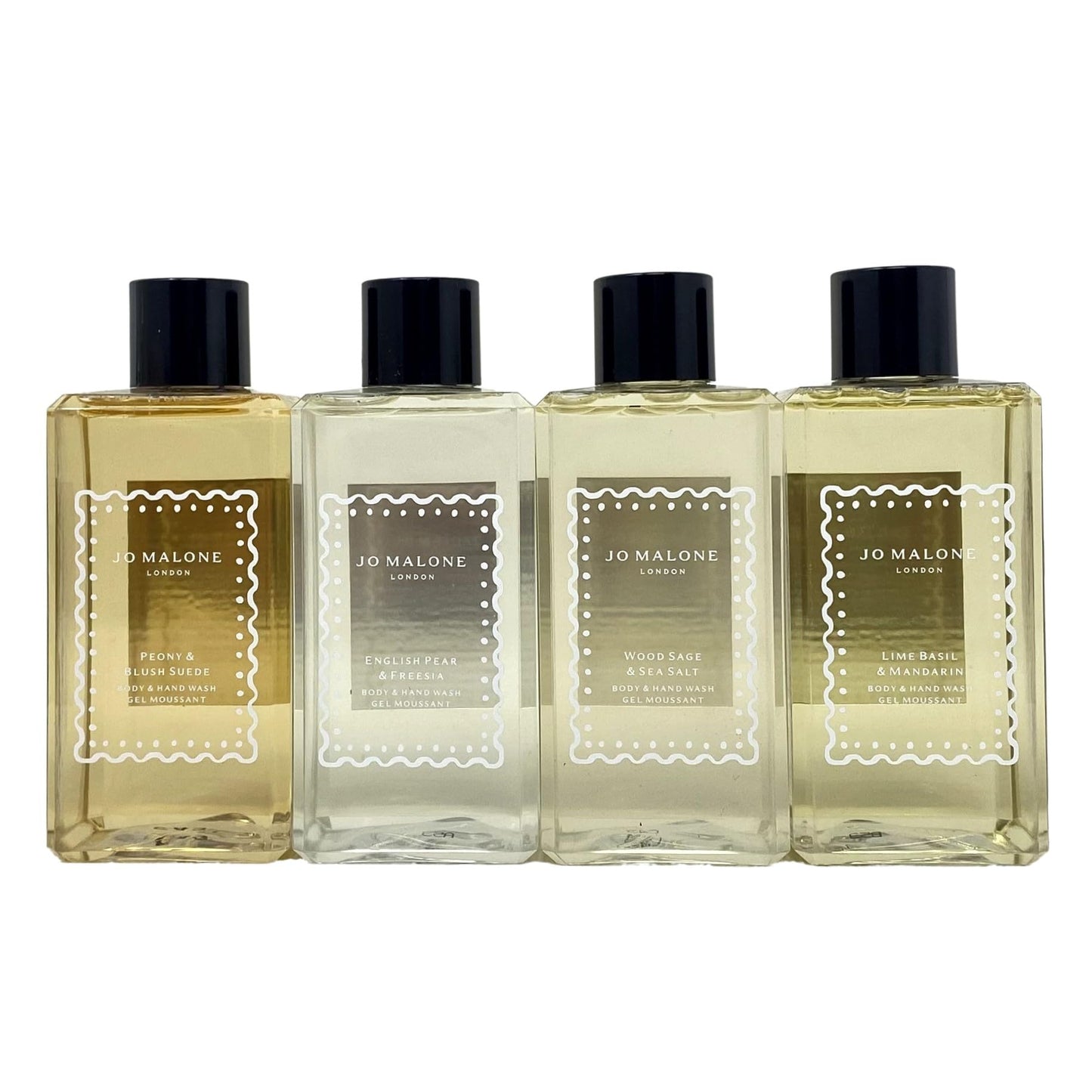 Jo Malone LONDON Hand and Body Cleanser Collection: Four Fragrances - Peony and Blush Suede, Lime Basil and Mandarin, English Pear and Freesia, Wood Beauty & Personal Care Jo Malone