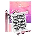 Sikkis Magnetic Eyelashes with Eyeliner - Magnetic Eyelashes Mink Look Kit, Mixed 3D Mink Reusable False Lashes with Applicator, No Glue Needed -5 Beauty & Personal Care Sikkis