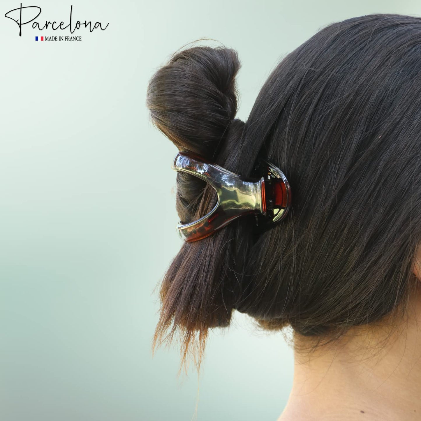 Parcelona French Wide Beak Celluloid Tortoise Shell Girls Side Slide-in Barrette Clip Strong Hold No Slip Grip Claw Hair Clip Clamp Clutcher Fashion Beauty & Personal Care Parcelona
