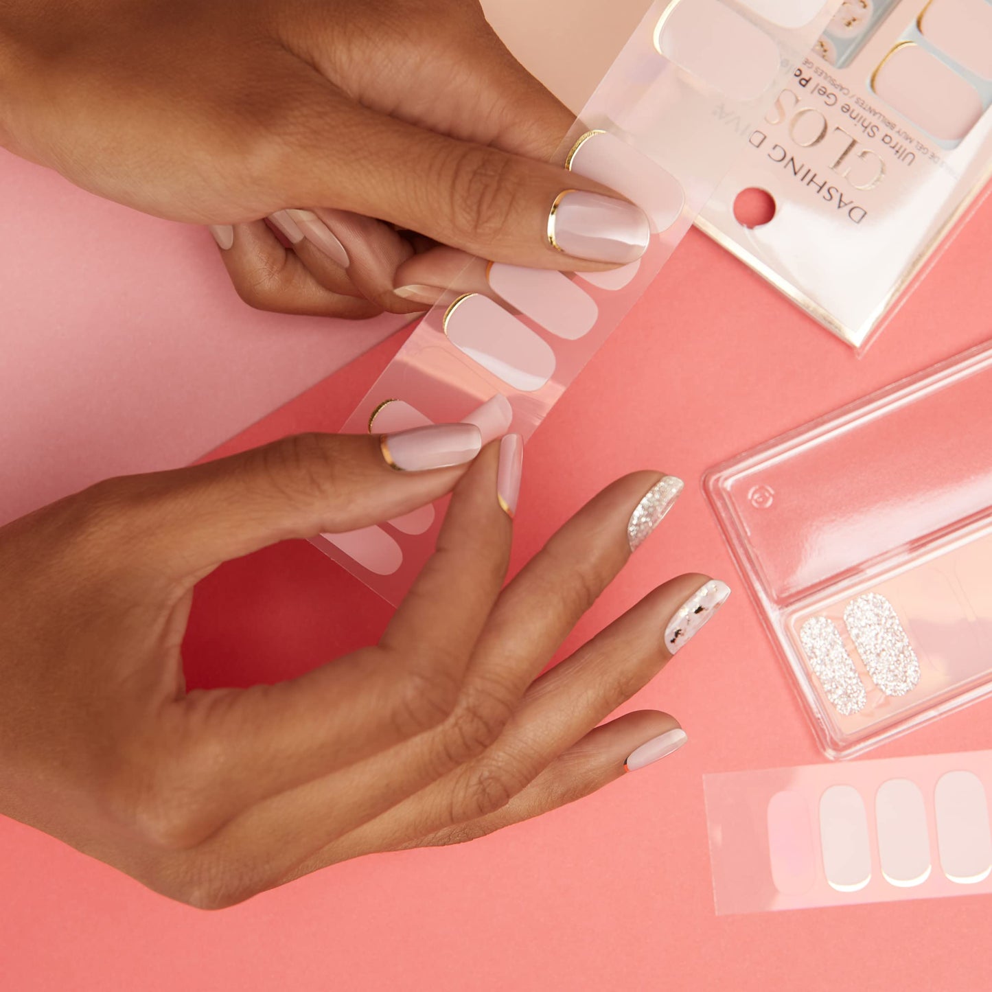Dashing Diva Gloss Nail Strips - Feeling Flush | UV Free, Chip Resistant, Long Lasting Gel Stickers | 32 Wraps, 1 Prep Pad, 1 File Beauty & Personal Care Dashing Diva