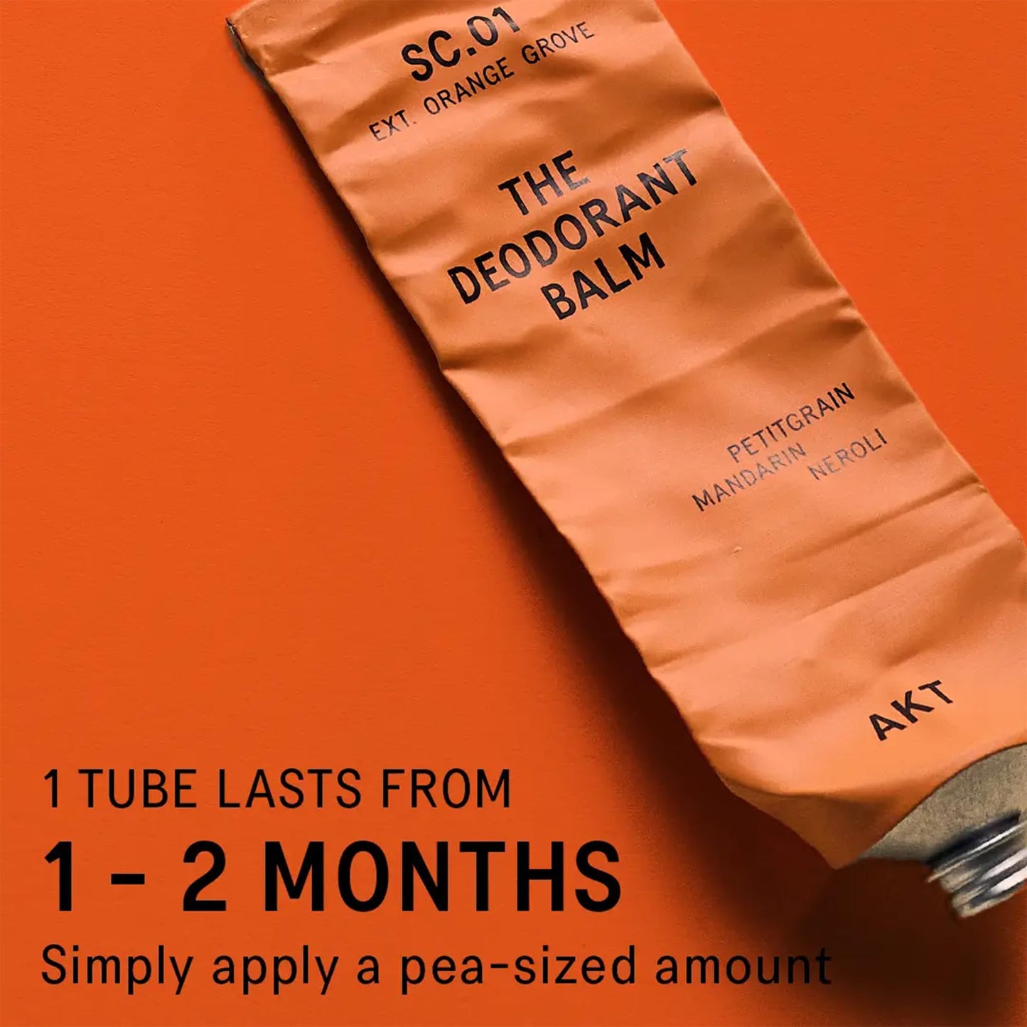 AKT Deodorant Balm 1.7 Fl Oz, Natural Deodorant for Men and Women, Award-Winning, Multi-use, Cream Deo Without Aluminum, Sc.01 Orange Grove, Plastic Beauty and Personal Care AKT