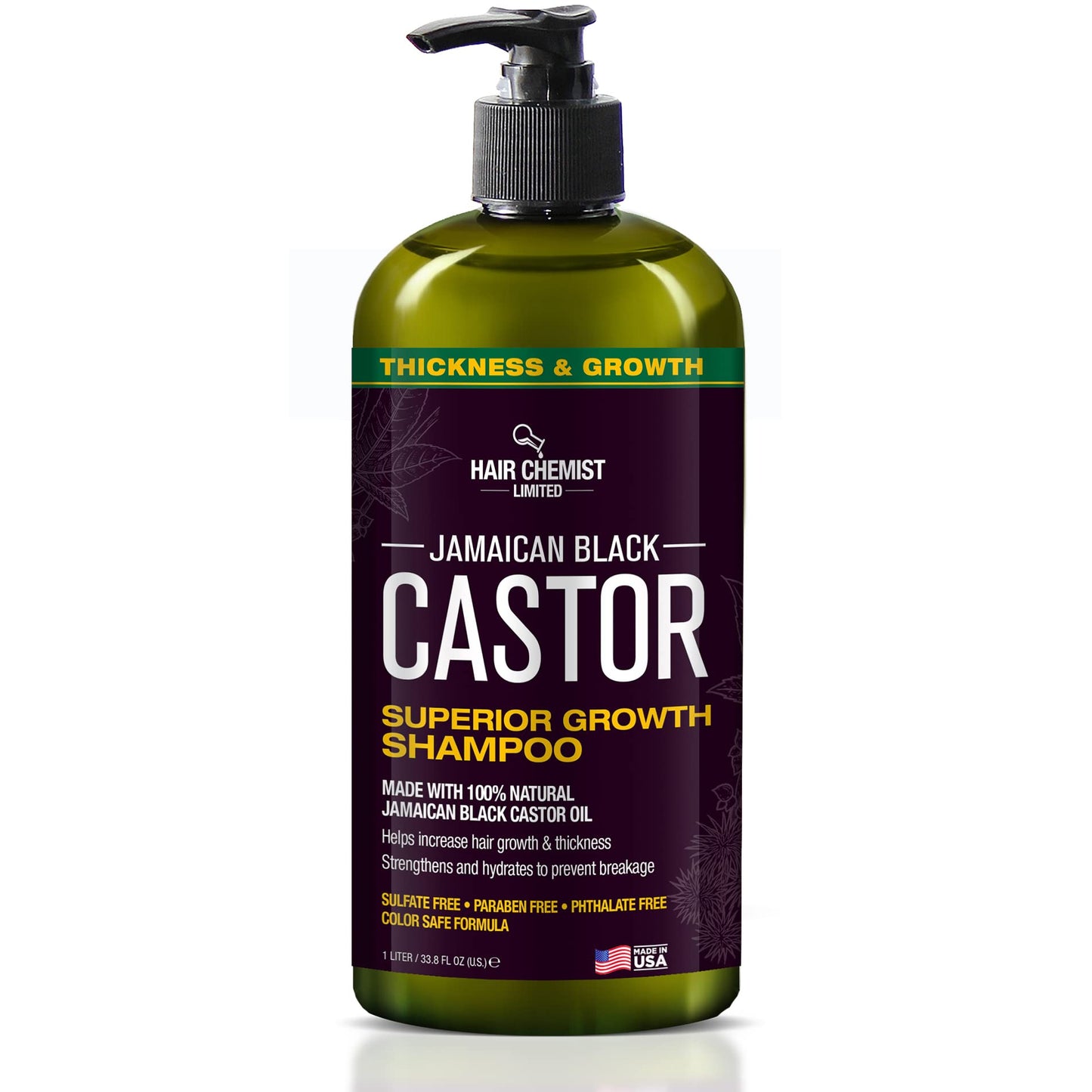 Hair Chemist Superior Growth Jamaican Black Castor Shampoo 33.8oz & Conditioner 33.8oz - 2-PC Shampoo & Conditioner for Hair Growth Beauty & Personal Care Hair Chemist