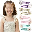 Girls Unicorn Hair Clips Toddler Girls Snap Clips with Cute Flower Pattern,Lovely Rabbit Metal Snap Hair Pins,Cute Flower Hair Clip for Toddlers Beauty & Personal Care ozyubunny