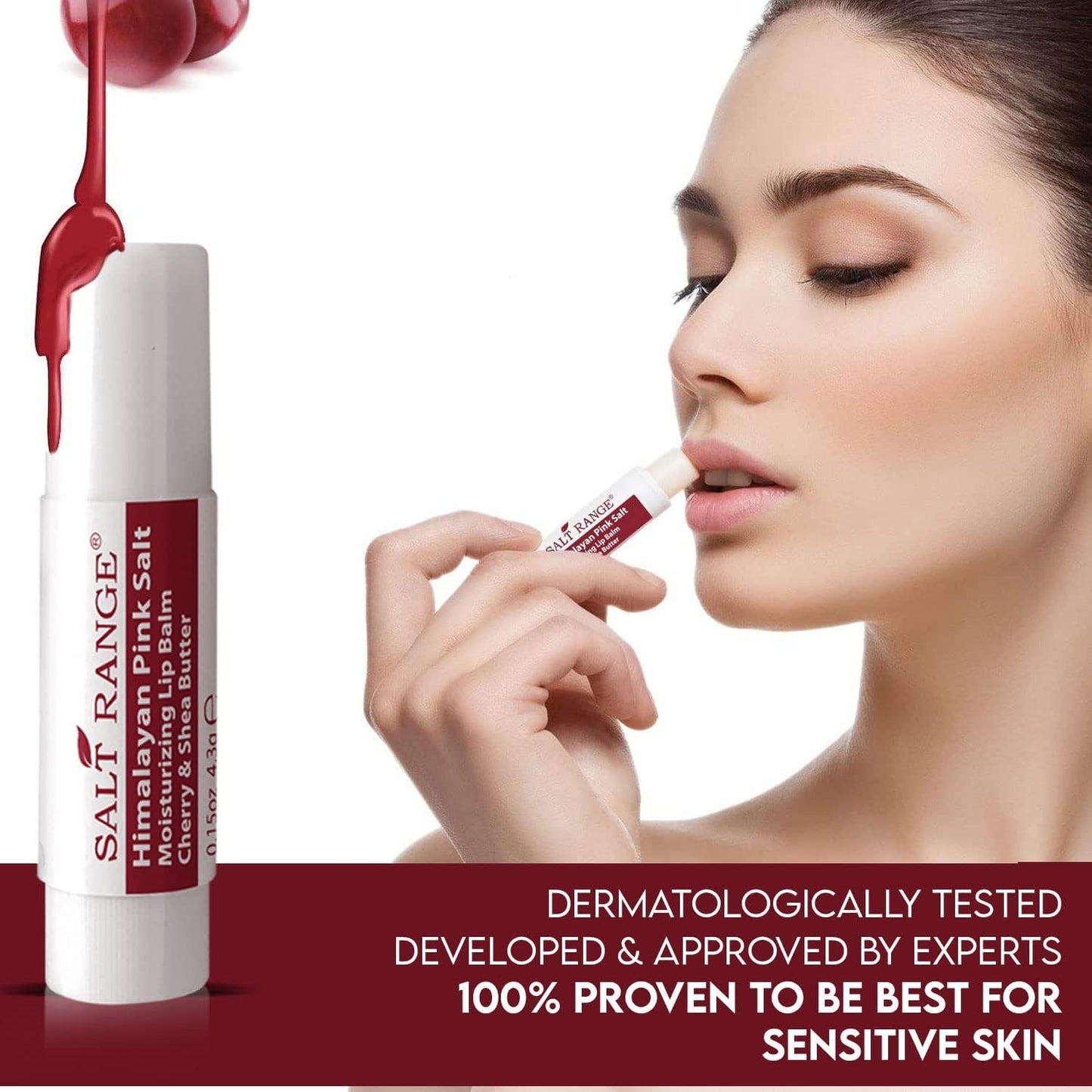 Natural Solution Lip Balm, Formulated with Cherry & Organic Shea Butter, Moisturizing Lip Care Multipack, Hydrating Moisturizer for Dry Lips, Organic Beauty & Personal Care Salt Range