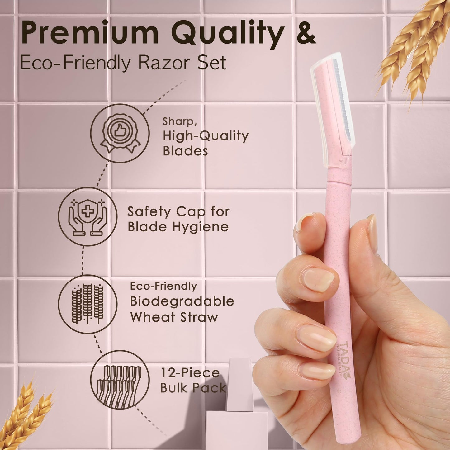 TADA BEAUTY Biodegradable Dermaplaning Tool 12pk, Face Eyebrow Face Razors, Face Shaver & Exfoliating (Lavender) Beauty and Personal Care TADA BEAUTY