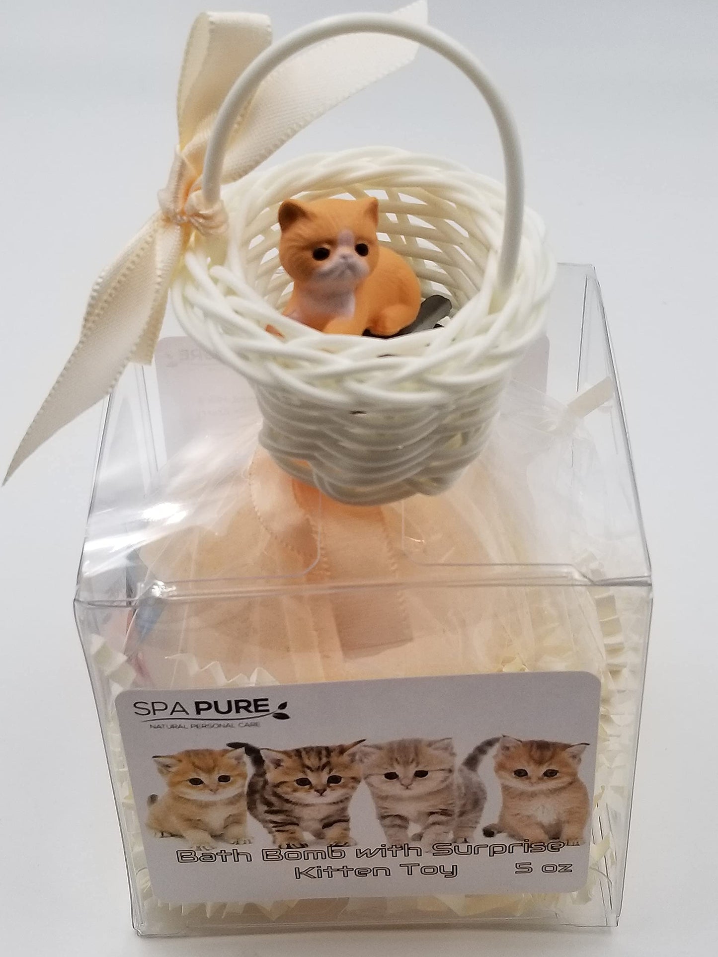 Bath Fizzy with Surprise Toy: Kitten Toy Inside Bath Fizzy with Cute Basket, XL (5 oz) Great for Bubble Baths, Perfect for Girls and Boys Beauty & Personal Care Spa Pure