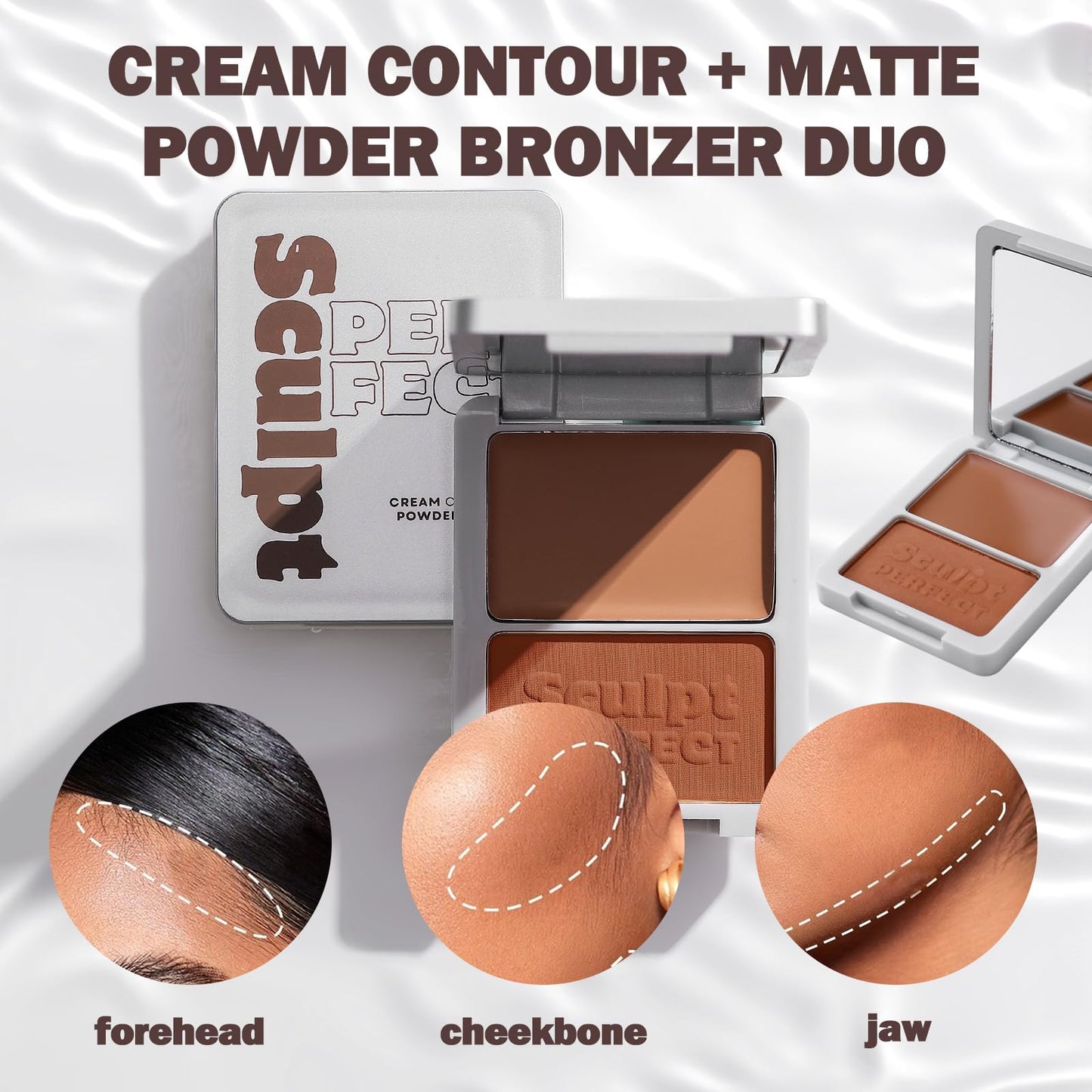 oz lab Sculpt Perfect Contour Bronzer Duo Palette - Matte Bronze Powder - Natural Sculpting & Warmth (03 SPICED SIENNA, Cream Contour: 0.09 oz / 2.5 g Beauty & Personal Care OZ LAB