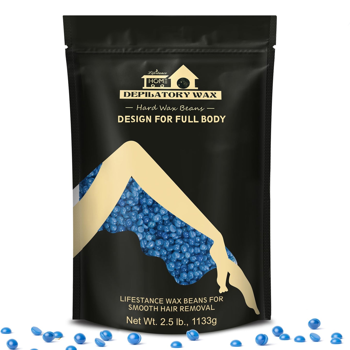 Lifestance 2.5lb Wax Beads Kit, Chamomile Hard Wax Beans For Hair Removal Brazilian Bikini Face, Painless Waxing for Fine Coarse Hair Women Men Large Beauty and Personal Care Lifestance