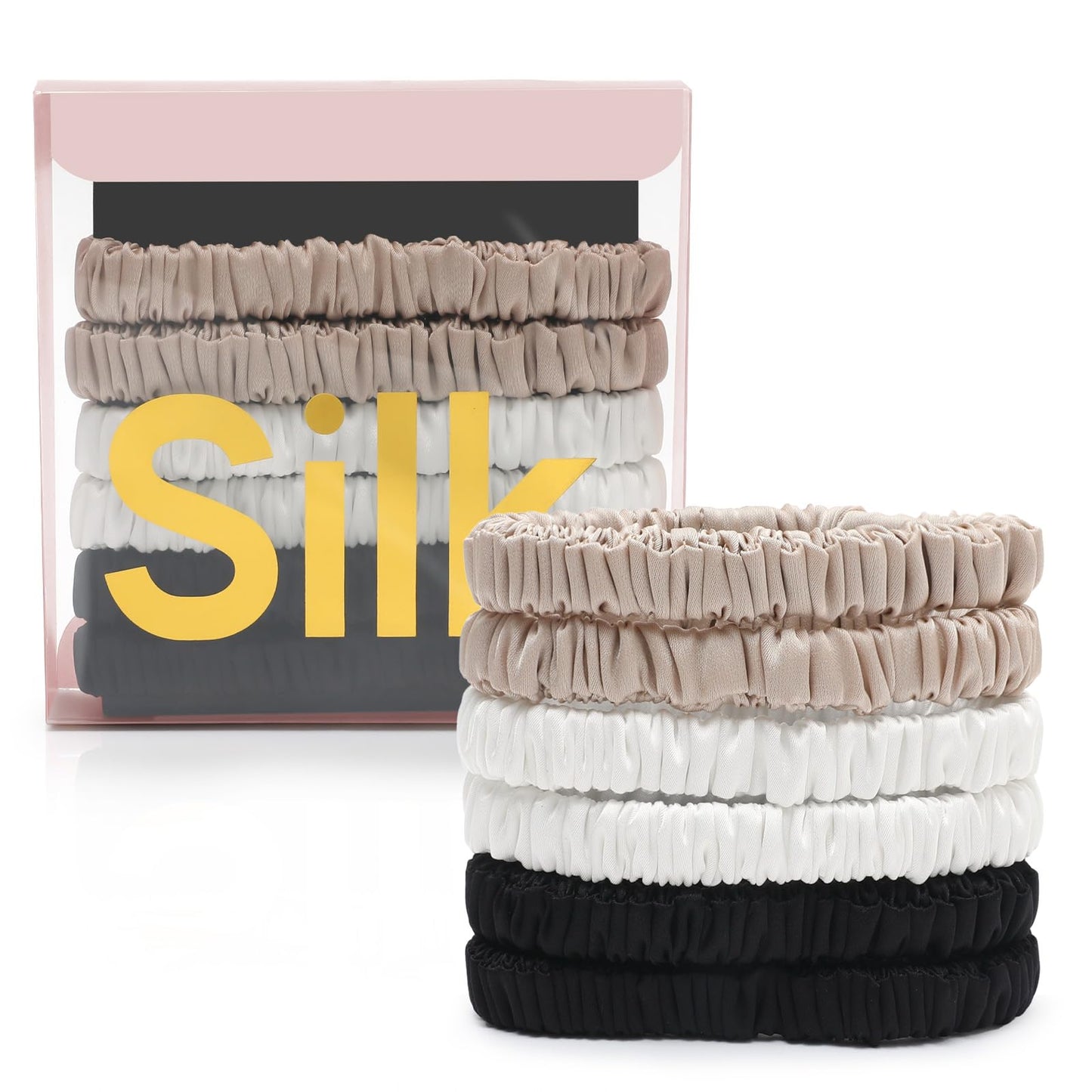 6Pcs Silk Hair Ties 100% Pure Mulberry Silk Scrunchies for Women Girls Beauty and Personal Care DEMAZALO Default Title